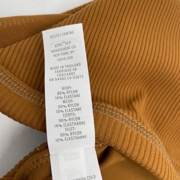 OFFLINE By Aerie Women's Ribbed Plunge Sports Bra Brown Size Small - Picture 5 of 5